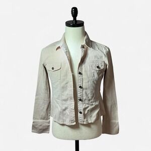 SO Jacket Womens Western Pink Cotton Button Up Long‎ Sleeve Casual Coat